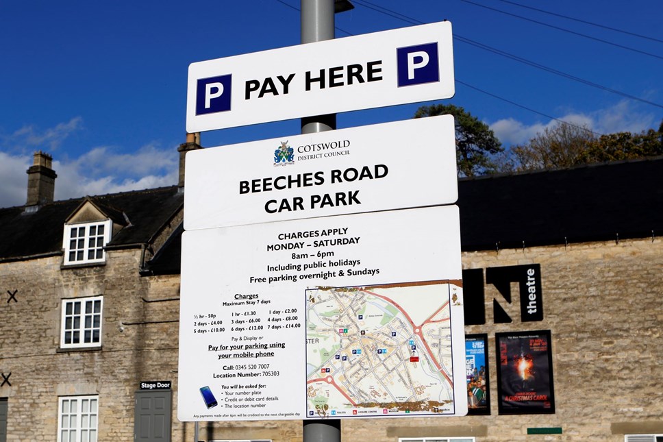 Parking sign Cotswold