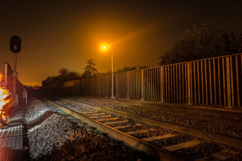 Upgraded railway near Bladon Close, Wolvercote, Oxford