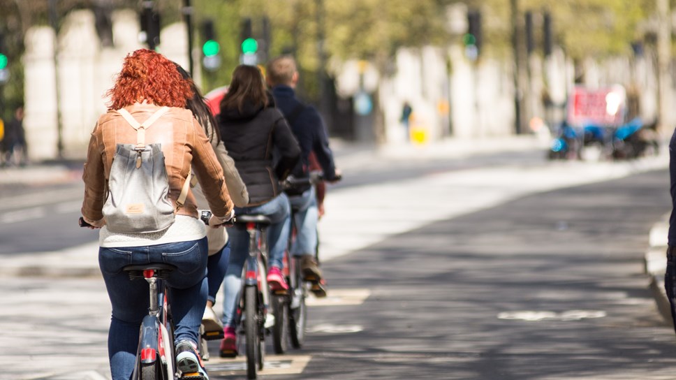 Cyclists Using Cycle Lane 