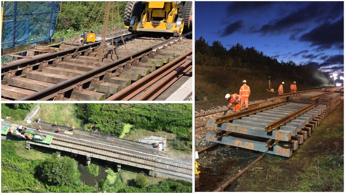 Vital track renewals and bridge repairs on the East Suffolk line this autumn: Anglia track renewal and bridge repair-2