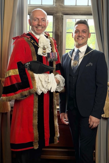 Deputy Mayor, Cllr Adam Aston and Mayoral Consort Ben Middleton 2