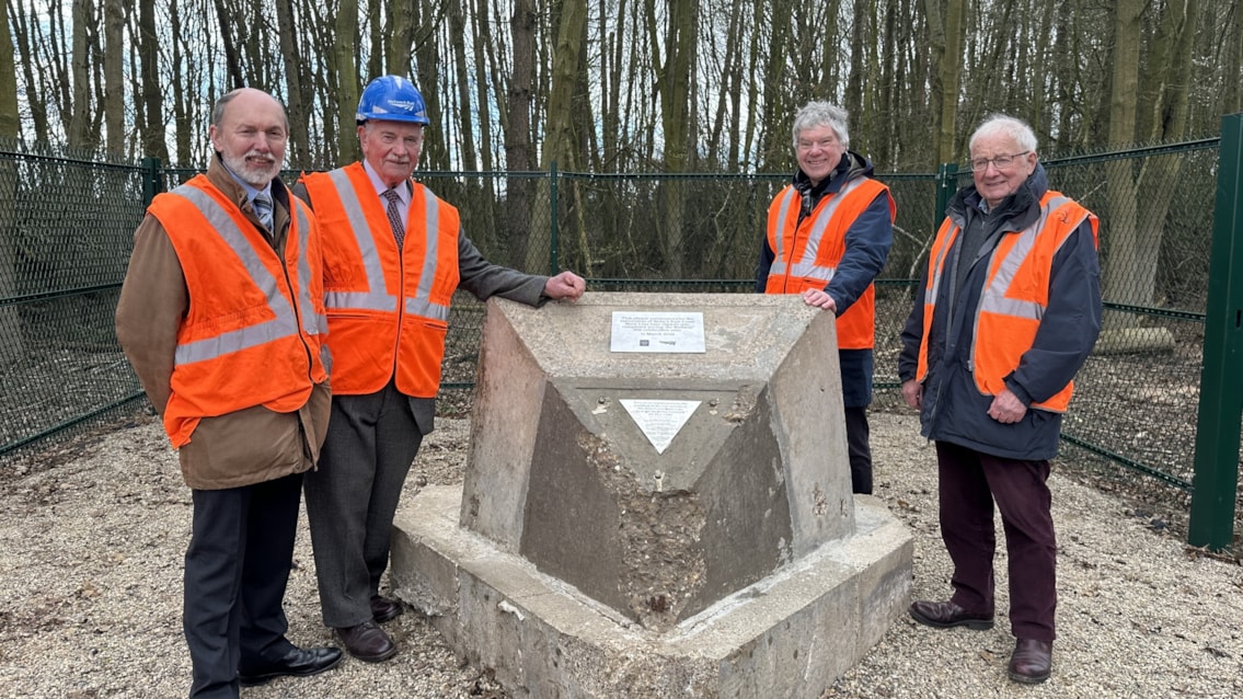 Time capsule buried over 40 years ago near Selby restored for future generations: Former British Rail colleagues (from left) Richard, Frank Nick and Mike, Network Rail