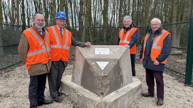 Time capsule buried over 40 years ago near Selby restored for future generations: Former British Rail colleagues (from left) Richard, Frank Nick and Mike, Network Rail