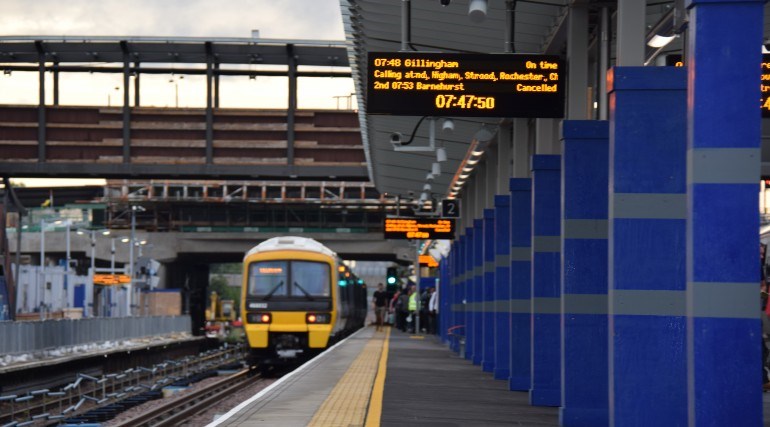 Abbey Wood station gets another new platform as part of major rebuild for the Crossrail project: New Platform in use