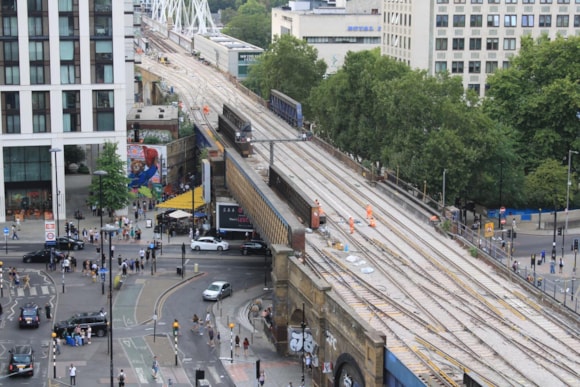 Track work viewed from Waterloo