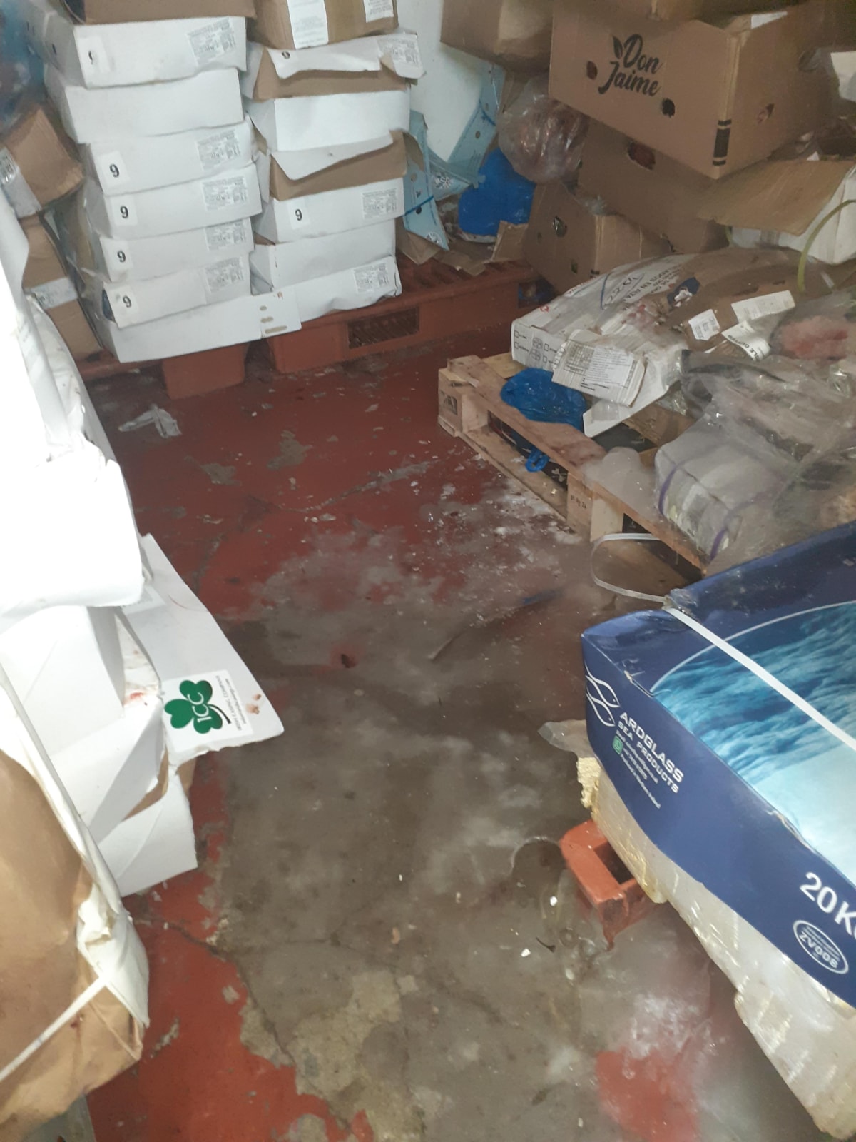 Slip hazard in freezer