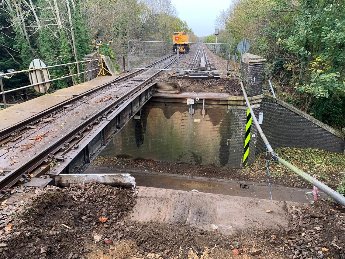 Rutland bridge damage means rail disruption likely for next three weeks - Deck removed from top of bridge 071122