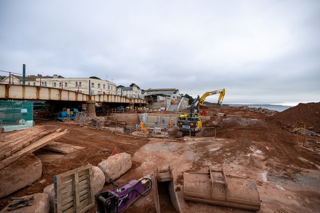 Once complete, this work will provide easy step free access to the beach and station: Image credit - Dawlish Beach Cams