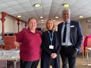 L-R Sharon Mitchell, Pengarth day centre manager, Aisling Crombie, Director of Nursing, NHS Cornwall and Isles of Scilly ICB, Amerjit Chohan, CEO of Helpforce: L-R Sharon Mitchell, Pengarth day centre manager, Aisling Crombie, Director of Nursing, NHS Cornwall and Isles of Scilly ICB, Amerjit Chohan, CEO of Helpforce at Pengarth day centre in Penzance