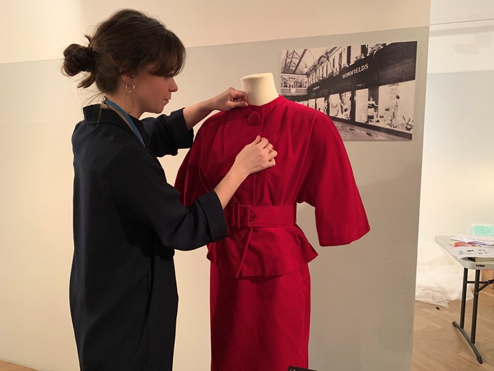 Fast x Slow Fashion: Vanessa Jones, curator of costume and textiles, works on the Fast x Slow Fashion exhibition at Leeds City Museum.