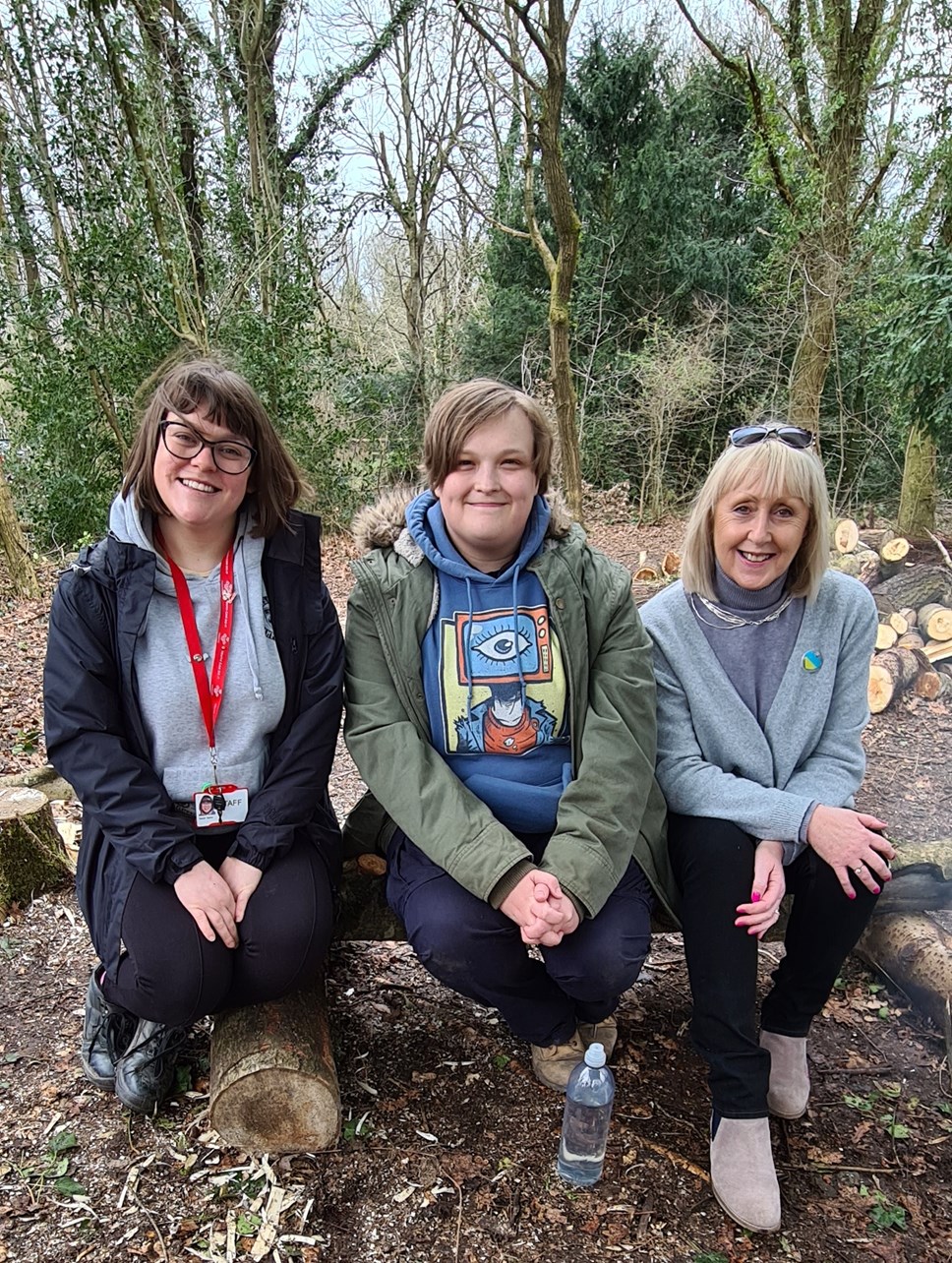 Karen with Sarah and student