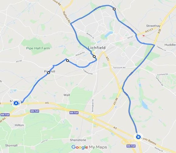 A5 diversion route 1