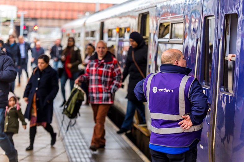 Arriva Rail North - train on platform