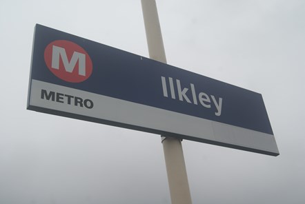 Image shows Ilkley station signage