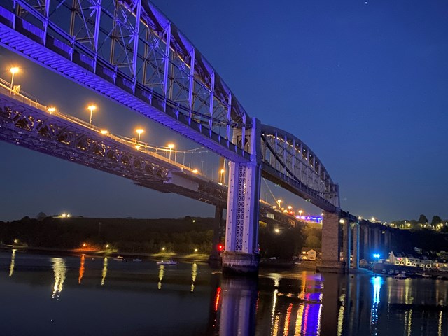 The Royal Albert Bridge was lit up in support of the NHS