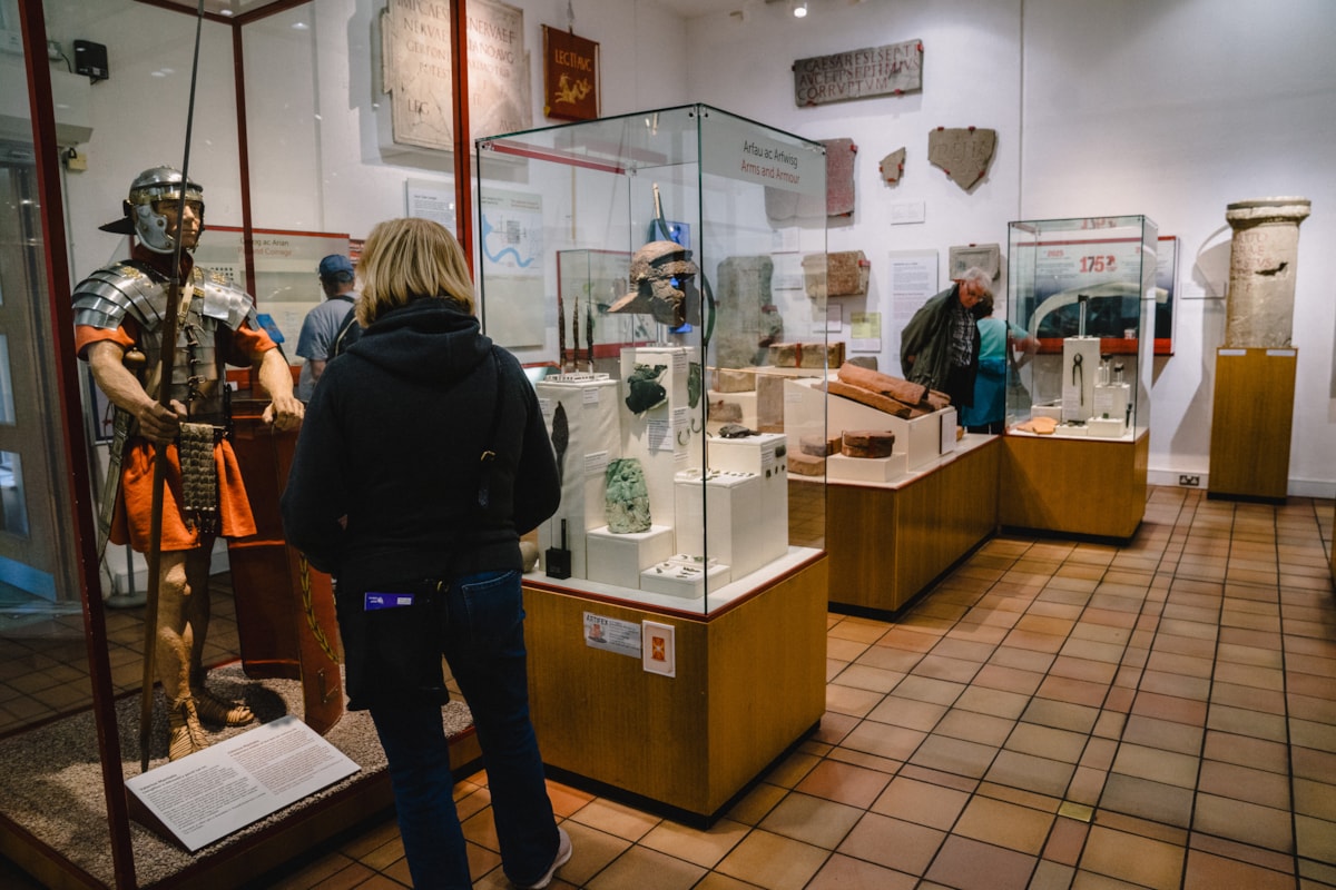 Artefacts at the National Roman Legion Museum in Caerleon.