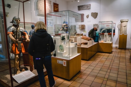Artefacts at the National Roman Legion Museum in Caerleon.