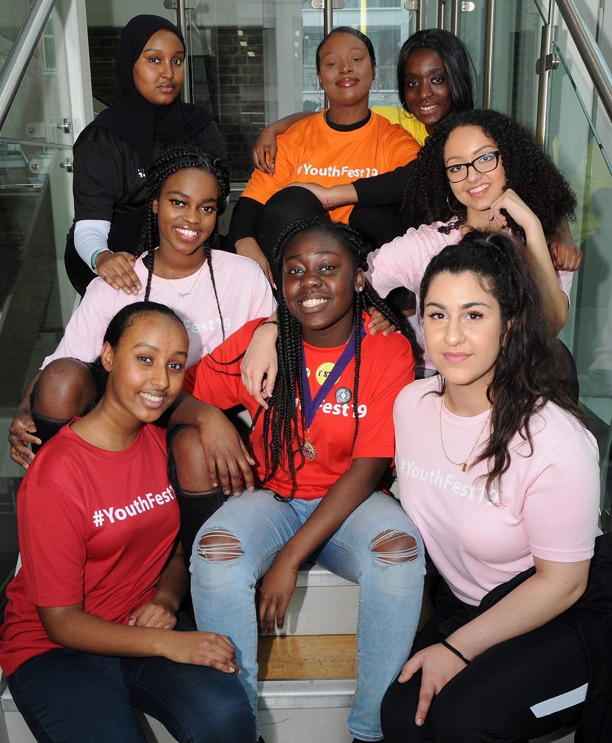 Young Mayor Lydia Banjo (centre) with members of the Youth Council