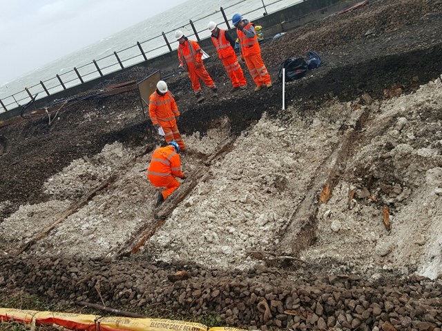 Dover - Trial pits reveal the former trestle