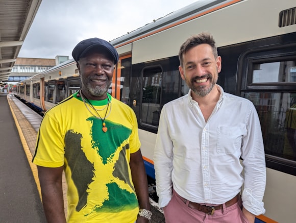 TfL marks Black History Month with new podcast featuring Levi Roots and the Windrush Foundation: Image - Levi Roots and podcast presenter Tim Dunn