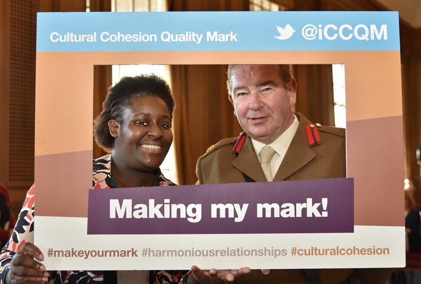 Cultural Cohesion Quality Mark (CCQM) for Leeds launch event images: jhardinefarrellanddavidpeasondeputylieutenantforwestyorkshire.jpg