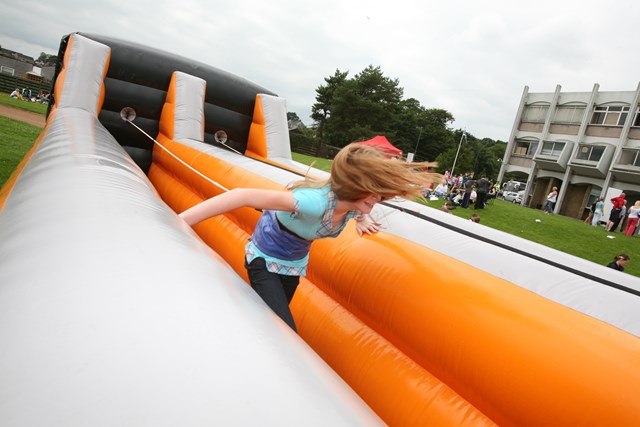 Bungee run at No Messin' Alloa, Scotland