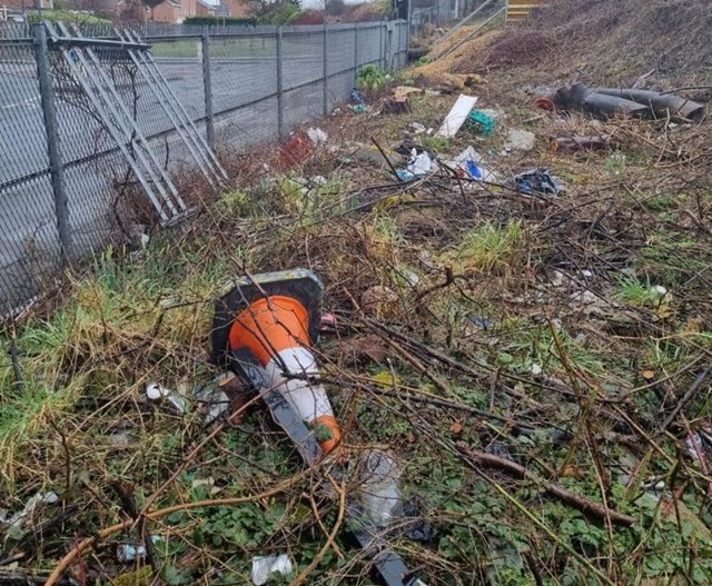 Rubbish near railway in Hartlepool