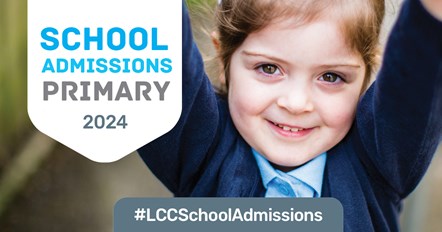 Primary school girl smiling. Primary school admissions. #LCCSchoolAdmissions