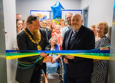 Provost Todd cuts the ribbon at official opening