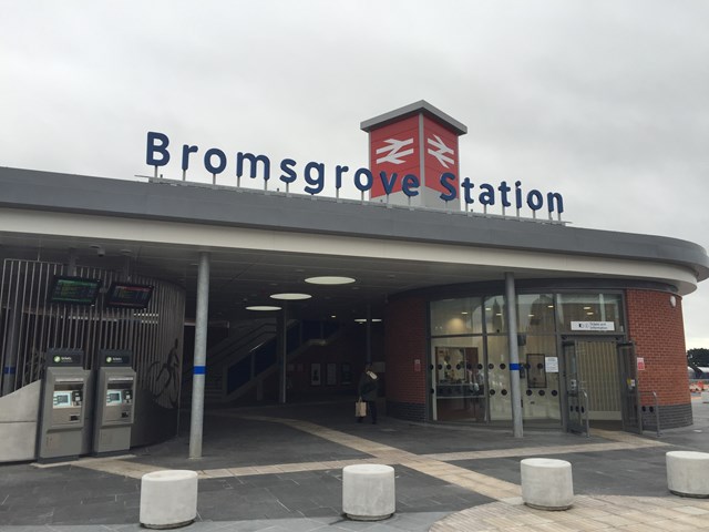 Entrance to the new Bromsgrove station, opened to train services in July 2016