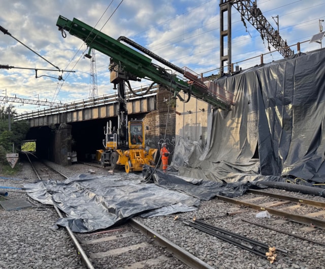 Harlesden - Soil nailing and micropiling during embankment stabilisation May 2025 copy: Harlesden - Soil nailing and micropiling during embankment stabilisation May 2025 copy