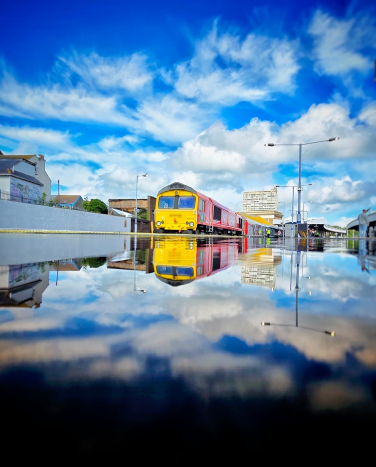 Class 66 locomotive leads 'Inspiration' exhibition train at Margate station - 2