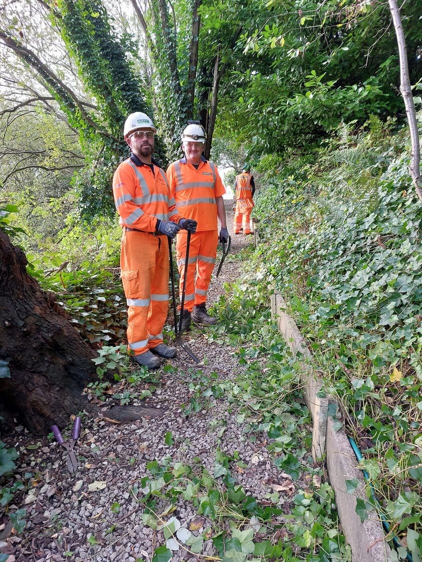 This image shows volunteers at Hindley station (1)