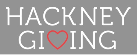 hackney giving logo white on grey