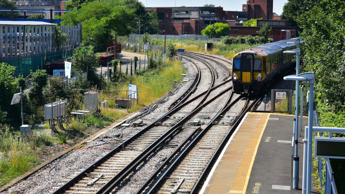 ONE MONTH TO GO: October half-term to bring changes to train services in Berkshire and Surrey: Train arriving at Staines from Windsor