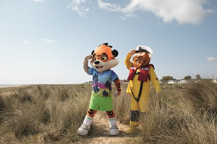 Seaside Squad's Rory and RNLI's Stormy Stan at Seashore