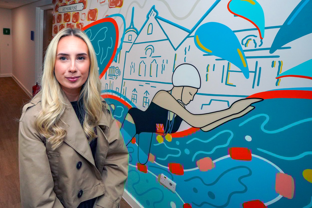 On the Pitch, Off the Pitch Murals: Among the inspiring figures selected to feature in murals are are Kadeena Cox and swimmer Doris Storey. Doris's mural has been created by artist Alexandra Elstone (pictured). Elsewhere a vibrant mural depicting the city’s rich dance heritage adorns the Northern School of Contemporary Dance and a dynamic piece celebrating the city’s rising skateboarding stars has been unveiled at Leeds Dock.
And a tribute to the Leeds Caribbean Cricket Club is a new feature at Kirkgate Market.