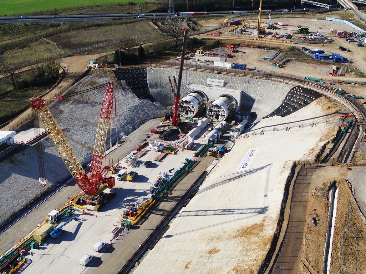 HS2 heralds formal start of construction as a 22,000 ‘jobs boost’ for Britain: South portal chiltern tunnel progress March 2021 2