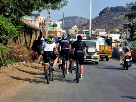 Ride India team navigating traffic 