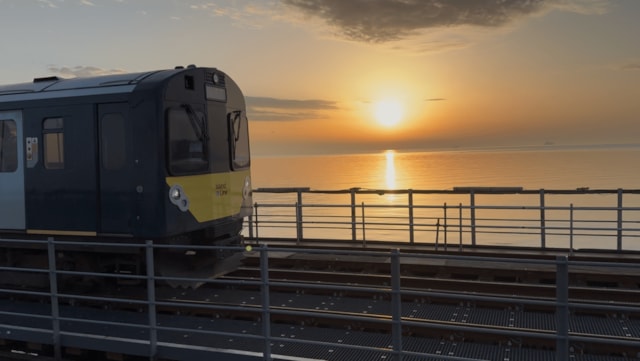 COMPLETED: Full Island Line services resume EARLY following critical repairs to historic Ryde Pier: The first Island Line passenger service leaving Ryde Pier Head station since reopening