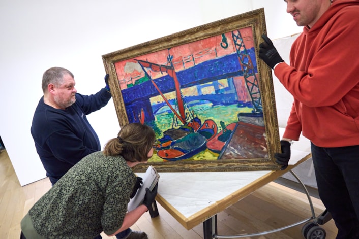 Capital idea sees colourful Leeds artwork head to London: (FULL SIZE) Andre Derain - Barges of the Thames - Leeds Art Gallery (APRIL 2024) ©Rob Battersby 3