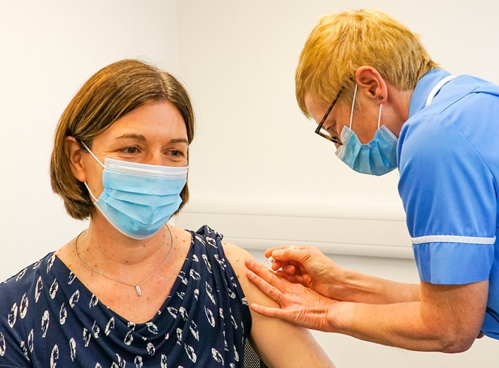 Victoria Eaton receiving her flu vaccination (2)
