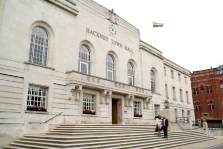 Rainbow Flag over Hackney Town Hall