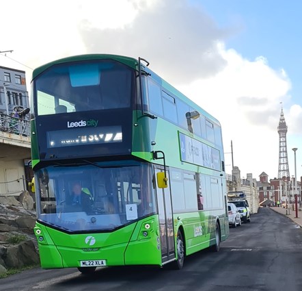 First West Yorkshire bus on the Promenade in Blackpool