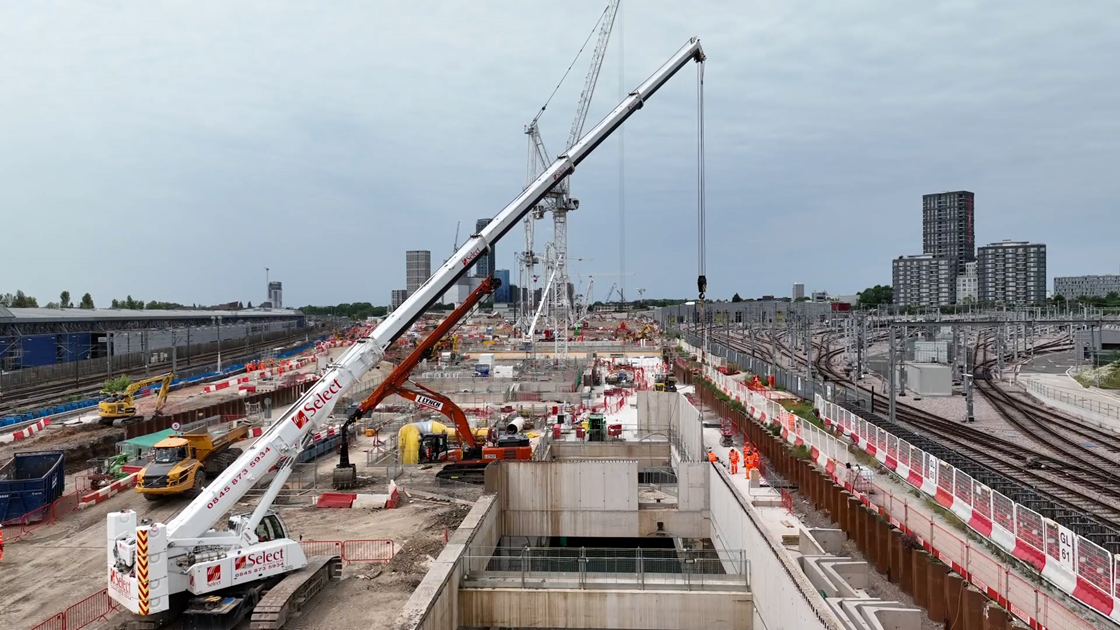 Ground level work on the Underground box at HS2's Old Oak Common Station