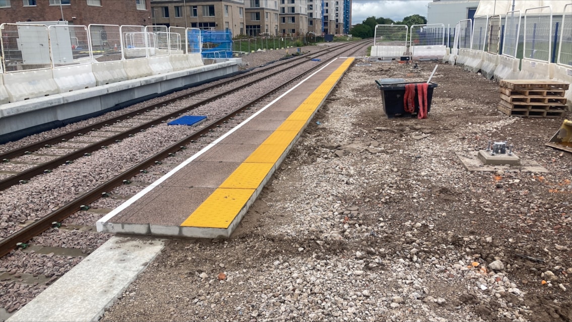Bristol Brabazon station platform construction site on the former Filton Airfield