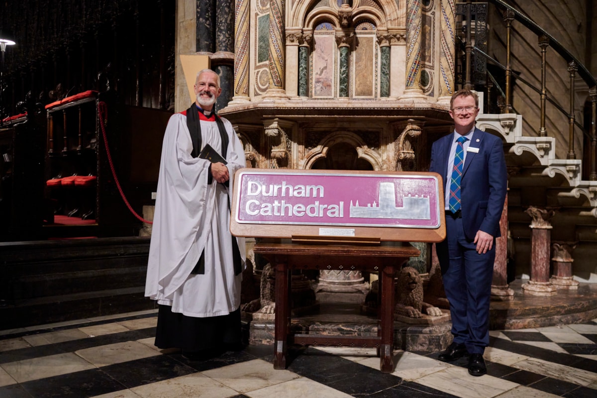 Dr. Philip Plyming, Dean of Durham, and David Horne, LNER MD at LNER Evensong