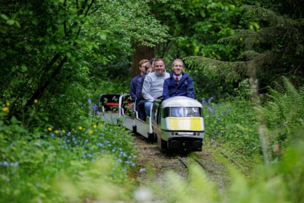Nigel Turner, LNER driver, takes passengers round the Manor Park Miniature Railway