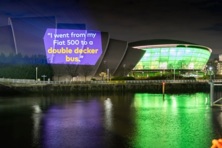 First Bus projected stories from some of its female colleagues on to iconic locations in Glasgow and Aberdeen