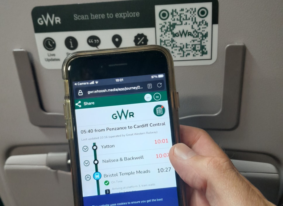 Rail tech revolution on track as Great Western Railway trials Whoosh’s real-time journey dashboard for customers
